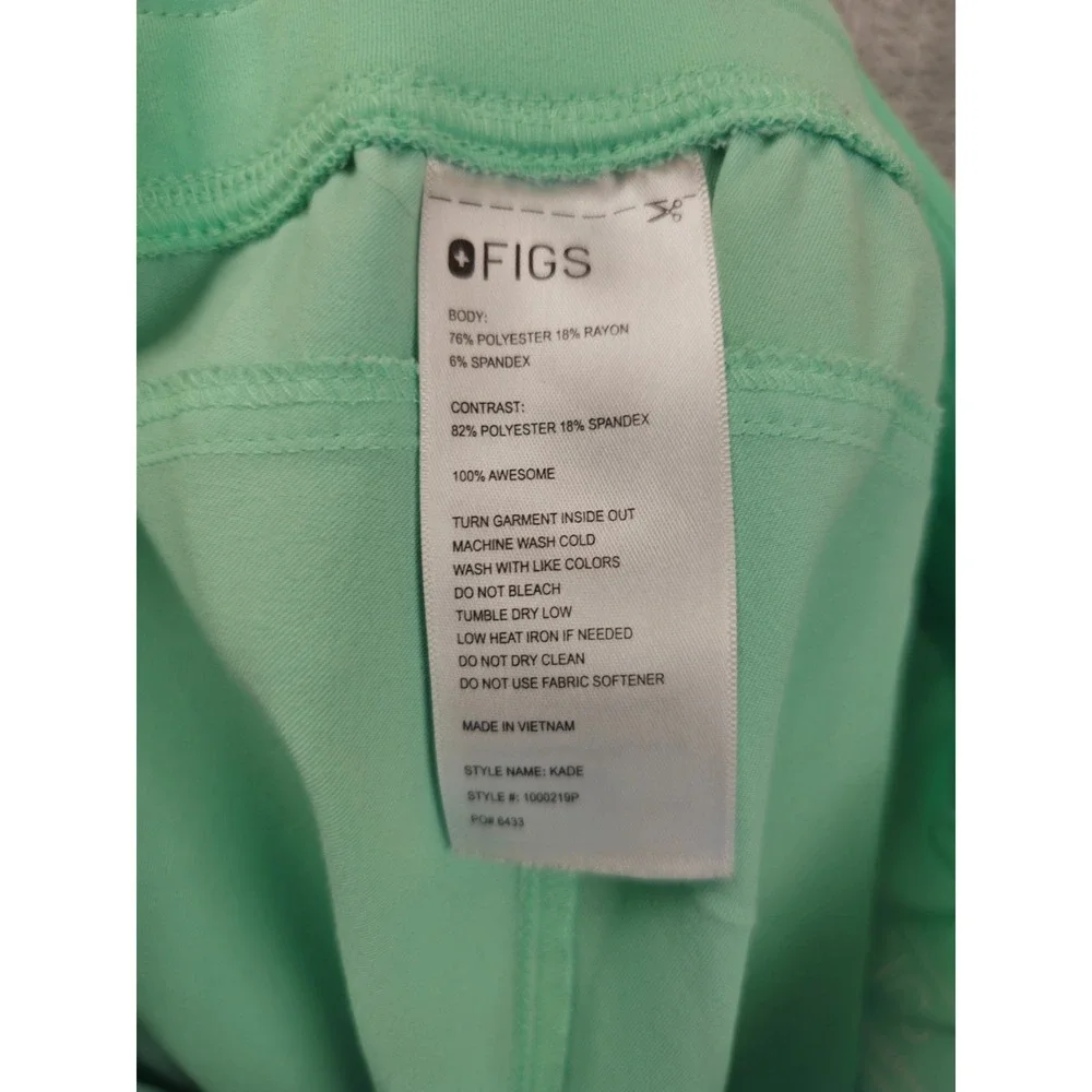 FIGS HW Yola Technical Collection Scrub Pants Women's XS Mint Green Cargo Pocket
